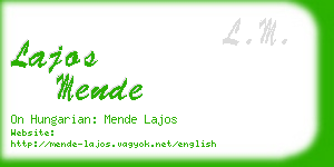 lajos mende business card